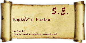 Sapkás Eszter névjegykártya
